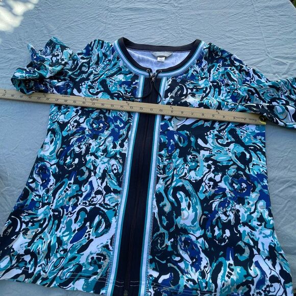 Christopher & Banks size XLP abstract zip front jacket . - Picture 8 of 11
